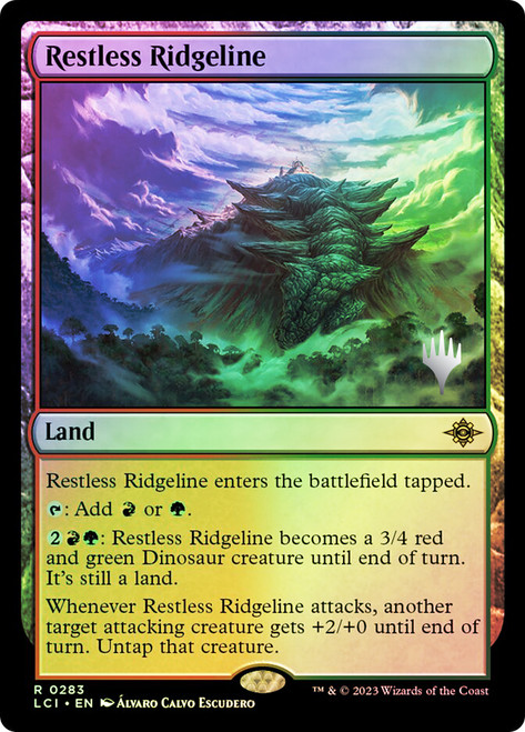 Restless Ridgeline (Promo Pack) (The Lost Caverns of Ixalan)\nPromo: Planeswalker Stamped\nSingle\nMagic The Gathering