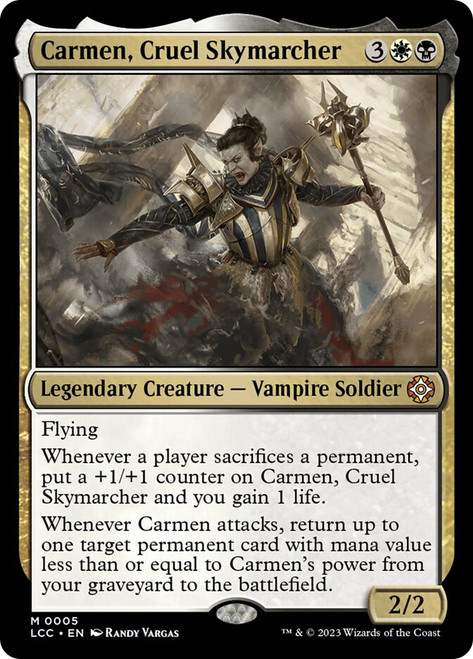 Carmen, Cruel Skymarcher\nThe Lost Caverns of Ixalan Commander\nSingle\nMagic The Gathering