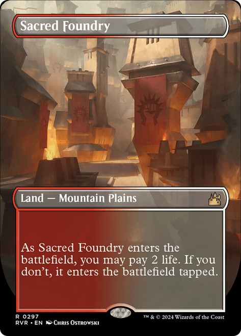 Sacred Foundry (Borderless)\nRavnica Remastered - Variants\nSingle\nMagic The Gathering