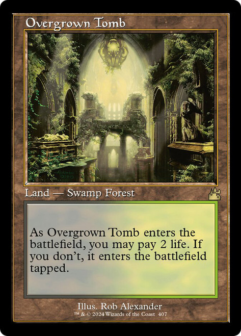 Overgrown Tomb (Retro Frame)\nRavnica Remastered - Retro Frame\nSingle\nMagic The Gathering