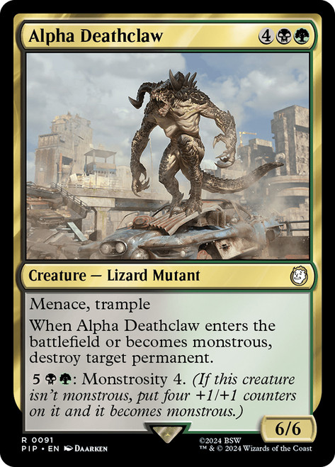 Alpha Deathclaw\nFallout Commander\nSingle\nMagic The Gathering