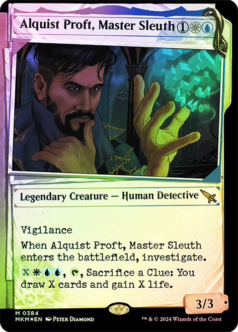 Alquist Proft, Master Sleuth (Showcase) (Invisible Ink Foil)\nMurders at Karlov Manor - Alternate Foil\nSingle\nMagic The Gathering