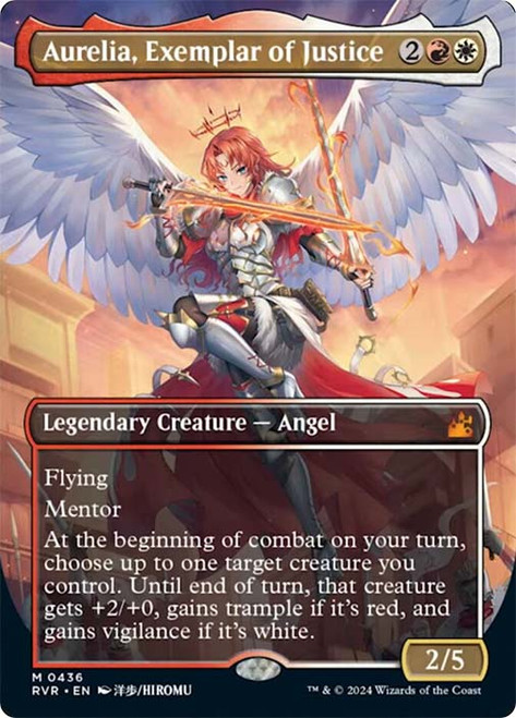 Aurelia, Exemplar of Justice (Borderless)\nRavnica Remastered - Variants\nSingle\nMagic The Gathering