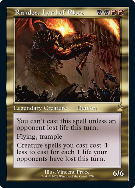 Rakdos, Lord of Riots (Retro Frame)\nRavnica Remastered - Retro Frame\nSingle\nMagic The Gathering