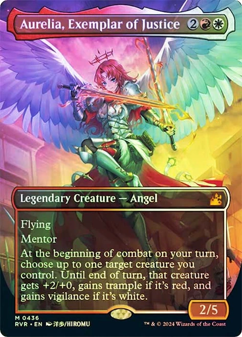 Aurelia, Exemplar of Justice (Borderless)\nRavnica Remastered - Variants\nSingle\nMagic The Gathering
