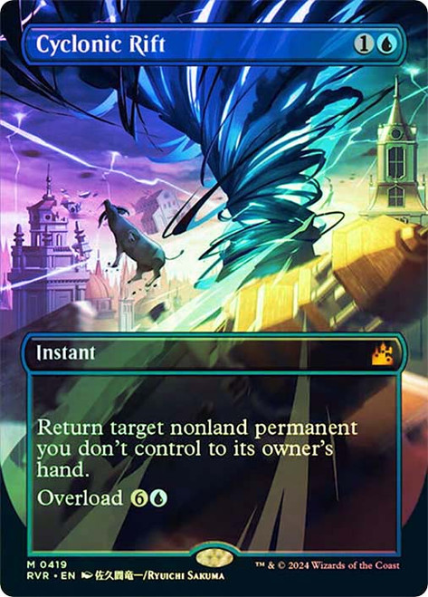 Cyclonic Rift (Borderless)\nRavnica Remastered - Variants\nSingle\nMagic The Gathering