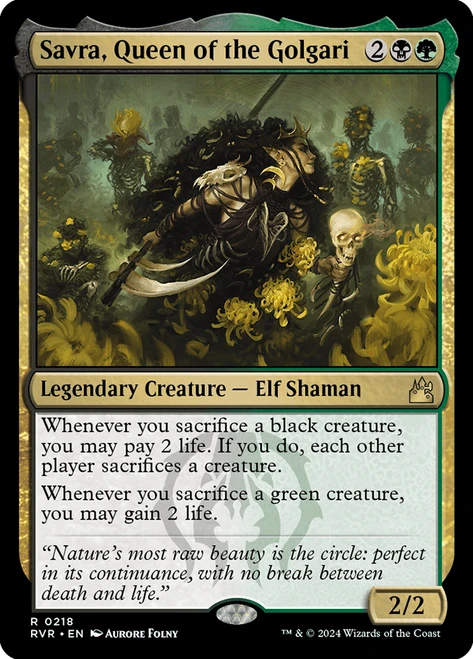 Savra, Queen of the Golgari\nRavnica Remastered\nSingle\nMagic The Gathering