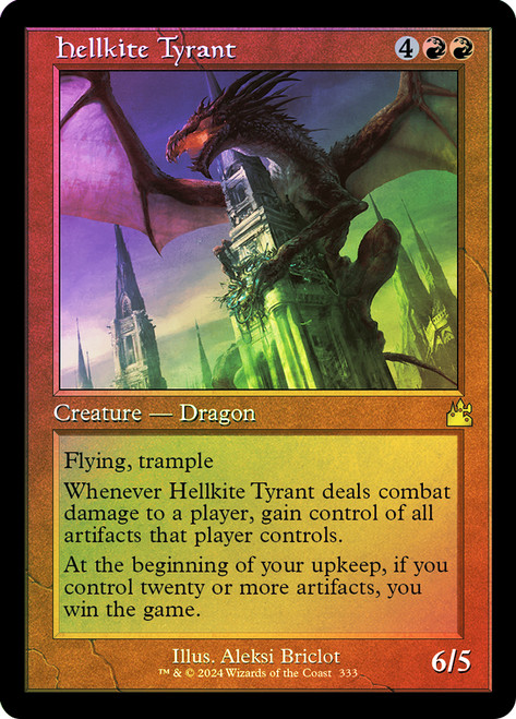 Hellkite Tyrant (Retro Frame)\nRavnica Remastered - Retro Frame\nSingle\nMagic The Gathering