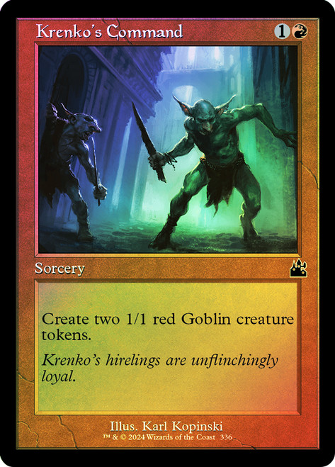 Krenko's Command (Retro Frame)\nRavnica Remastered - Retro Frame\nSingle\nMagic The Gathering