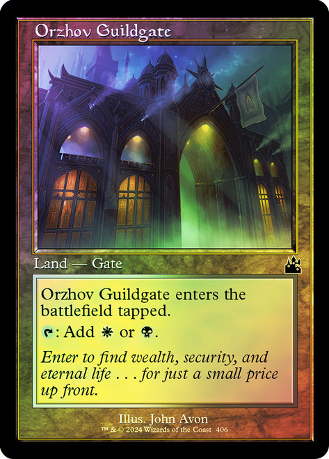 Orzhov Guildgate (Retro Frame)\nRavnica Remastered - Retro Frame\nSingle\nMagic The Gathering