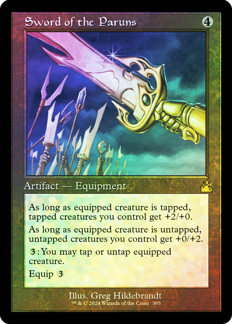 Sword of the Paruns (Retro Frame)\nRavnica Remastered - Retro Frame\nSingle\nMagic The Gathering