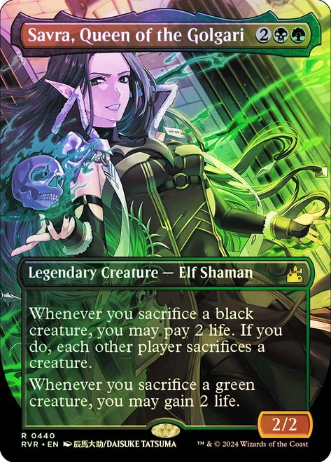 Savra, Queen of the Golgari (Borderless)\nRavnica Remastered - Variants\nSingle\nMagic The Gathering