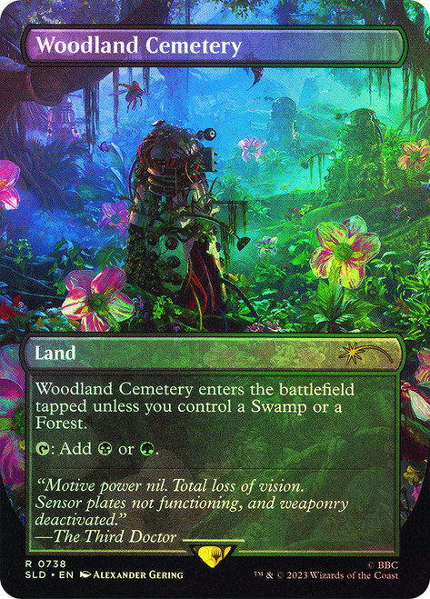Woodland Cemetery (Secret Lair) (Borderless)\nPromo: General\nSingle\nMagic The Gathering