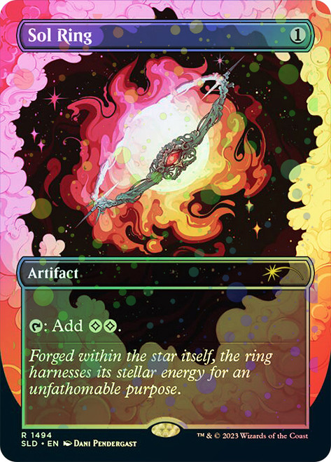 Sol Ring (Secret Lair) (#1494) (Borderless) (Galaxy Foil)\nPromo: General - Alternate Foil\nSingle\nMagic The Gathering