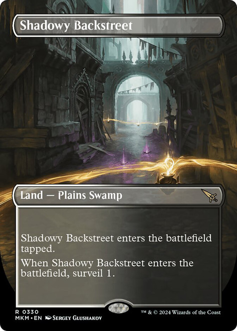 Shadowy Backstreet (Borderless)\nMurders at Karlov Manor - Variants\nSingle\nMagic The Gathering