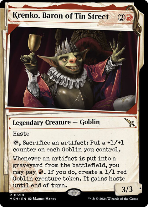 Krenko, Baron of Tin Street (Showcase)\nMurders at Karlov Manor - Variants\nSingle\nMagic The Gathering