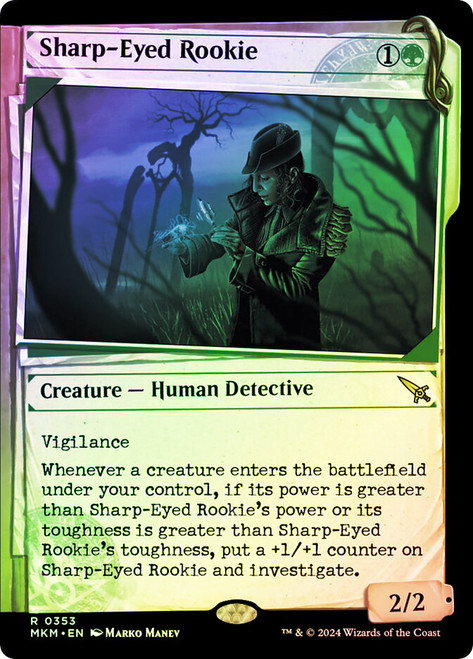 Sharp-Eyed Rookie (Showcase)\nMurders at Karlov Manor - Variants\nSingle\nMagic The Gathering