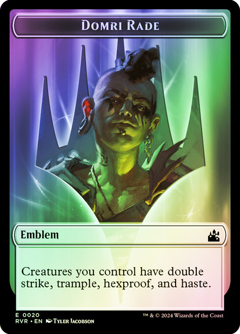 {Domri Rade Emblem} // {Goblin Token} (1/1)\nRavnica Remastered\nSingle\nMagic The Gathering