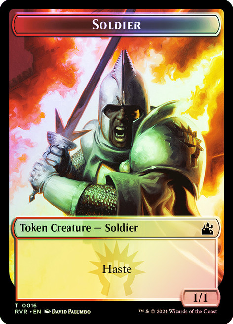 {Soldier Token} // {Spirit Token} (Black/White)\nRavnica Remastered\nSingle\nMagic The Gathering