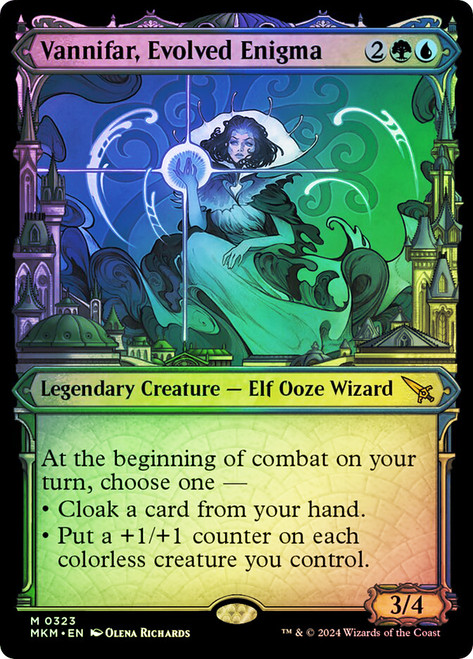 Vannifar, Evolved Enigma (#323) (Showcase)\nMurders at Karlov Manor - Variants\nSingle\nMagic The Gathering