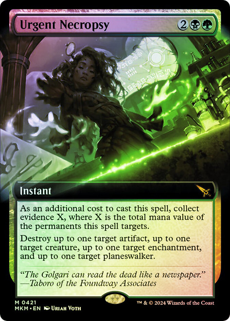 Urgent Necropsy (Extended Art)\nMurders at Karlov Manor - Variants\nSingle\nMagic The Gathering