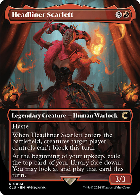 Headliner Scarlett (Borderless)\nRavnica: Clue Edition\nSingle\nMagic The Gathering