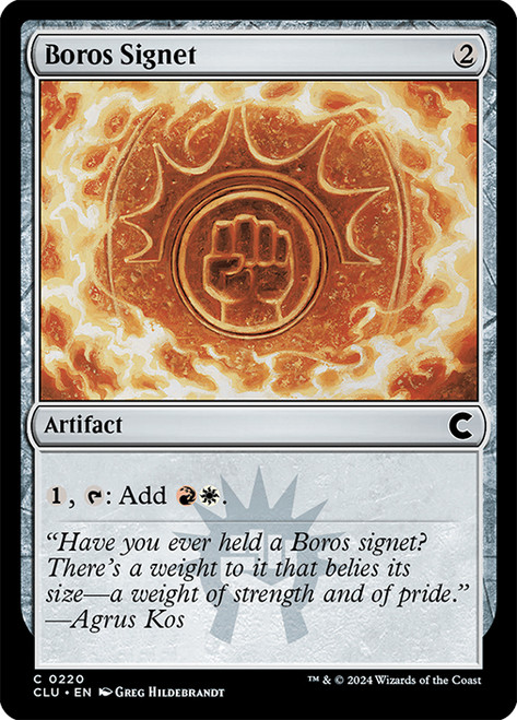 Boros Signet\nRavnica: Clue Edition\nSingle\nMagic The Gathering