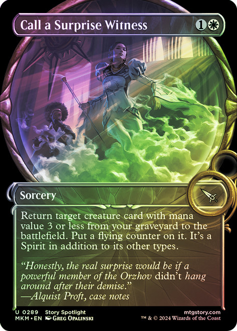 Call a Surprise Witness (Showcase)\nMurders at Karlov Manor - Variants\nSingle\nMagic The Gathering