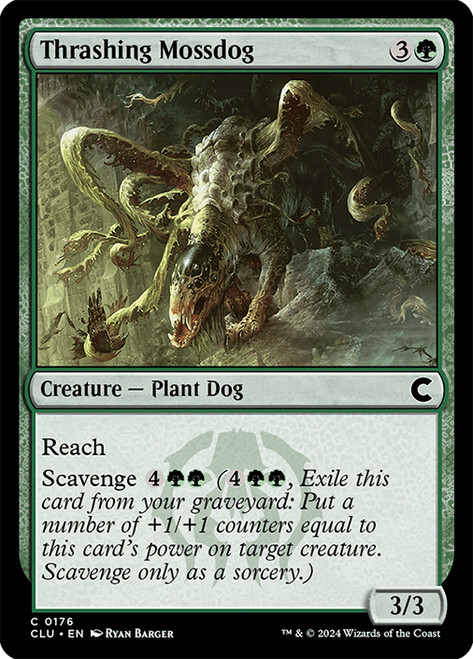 Thrashing Mossdog\nRavnica: Clue Edition\nSingle\nMagic The Gathering