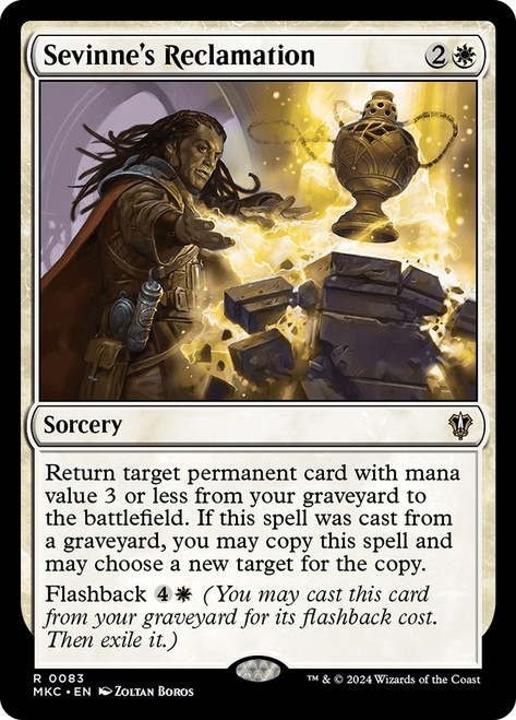 Sevinne's Reclamation\nMurders at Karlov Manor Commander\nSingle\nMagic The Gathering