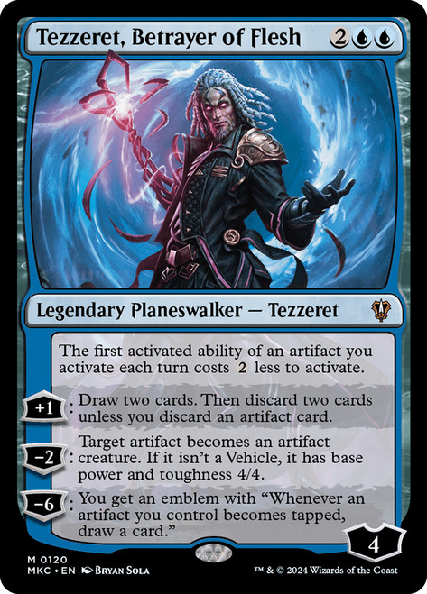 Tezzeret, Betrayer of Flesh\nMurders at Karlov Manor Commander\nSingle\nMagic The Gathering
