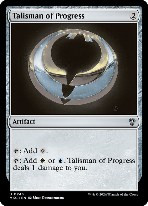 Talisman of Progress\nMurders at Karlov Manor Commander\nSingle\nMagic The Gathering