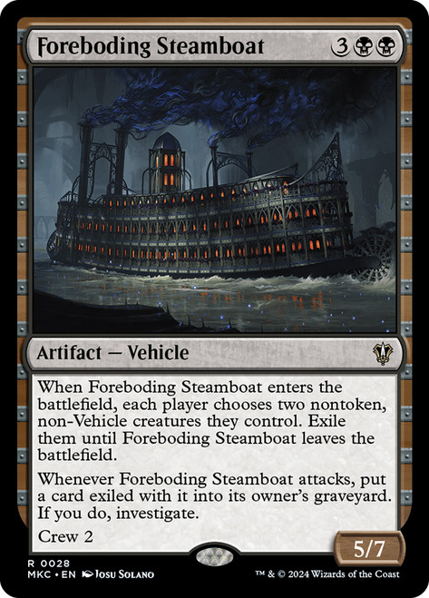 Foreboding Steamboat\nMurders at Karlov Manor Commander\nSingle\nMagic The Gathering