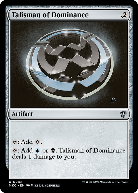 Talisman of Dominance\nMurders at Karlov Manor Commander\nSingle\nMagic The Gathering