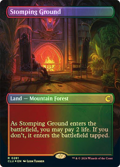 Stomping Ground (Borderless)\nRavnica: Clue Edition\nSingle\nMagic The Gathering