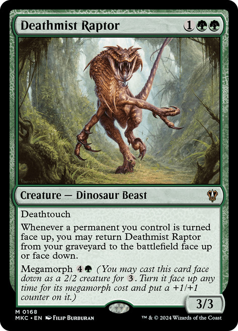 Deathmist Raptor\nMurders at Karlov Manor Commander\nSingle\nMagic The Gathering
