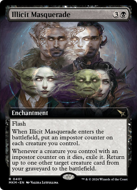 Illicit Masquerade (Extended Art)\nMurders at Karlov Manor - Variants\nSingle\nMagic The Gathering