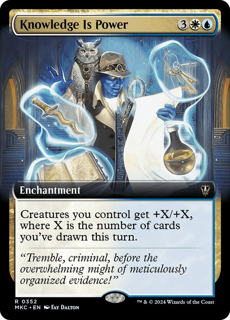 Knowledge Is Power (Extended Art)\nMurders at Karlov Manor Commander - Variants\nSingle\nMagic The Gathering