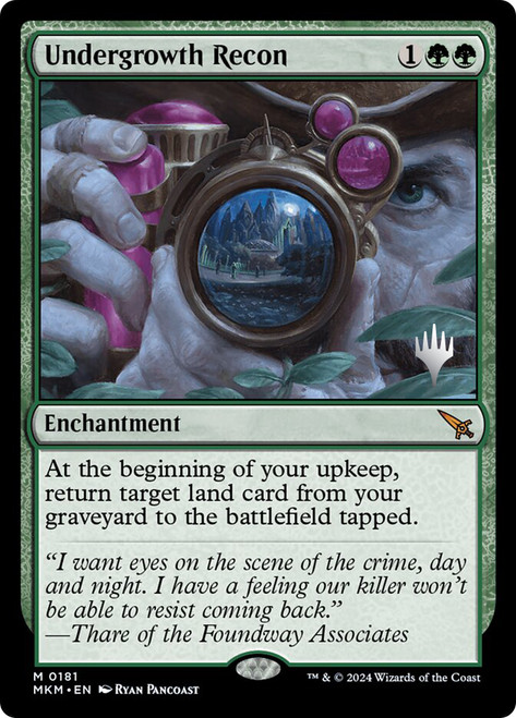 Undergrowth Recon (Promo Pack) (Murders at Karlov Manor)\nPromo: Planeswalker Stamped\nSingle\nMagic The Gathering