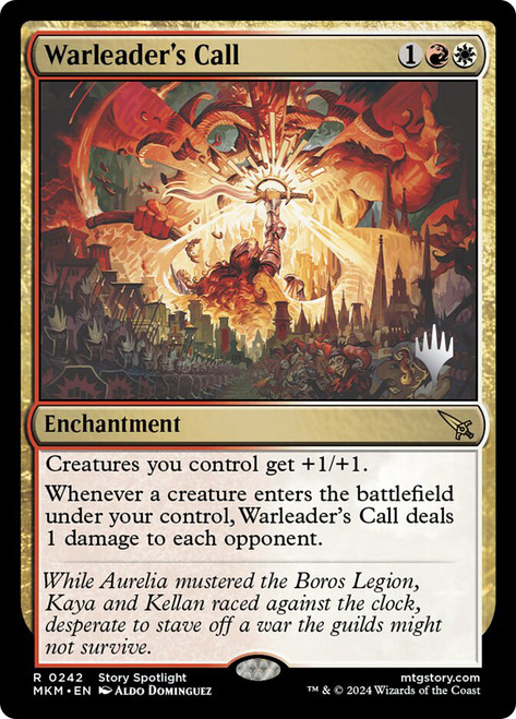 Warleader's Call (Promo Pack) (Murders at Karlov Manor)\nPromo: Planeswalker Stamped\nSingle\nMagic The Gathering