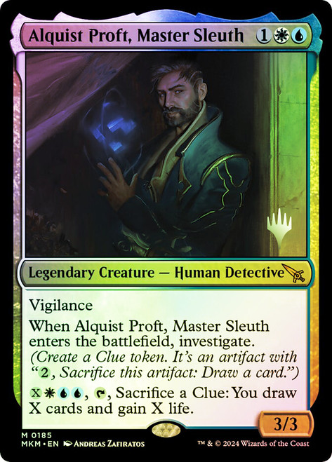 Alquist Proft, Master Sleuth (Promo Pack) (Murders at Karlov Manor)\nPromo: Planeswalker Stamped\nSingle\nMagic The Gathering
