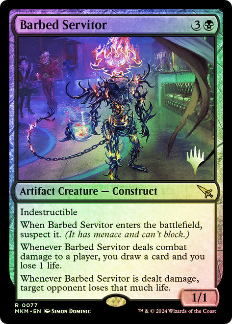 Barbed Servitor (Promo Pack) (Murders at Karlov Manor)\nPromo: Planeswalker Stamped\nSingle\nMagic The Gathering