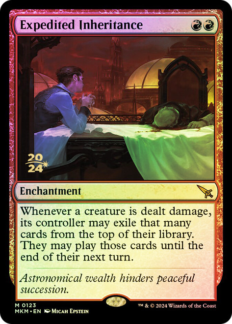 Expedited Inheritance (Prerelease) (Murders at Karlov Manor)\nPromo: Date Stamped\nSingle\nMagic The Gathering