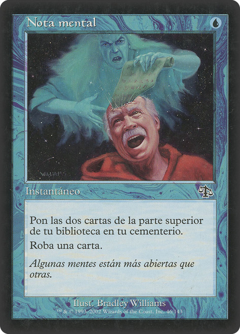 Mental Note\nJudgment - Spanish\nSingle\nMagic The Gathering
