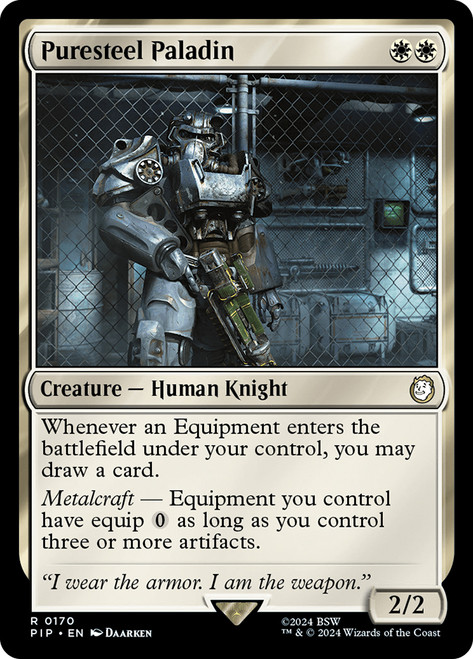 Puresteel Paladin\nFallout Commander\nSingle\nMagic The Gathering