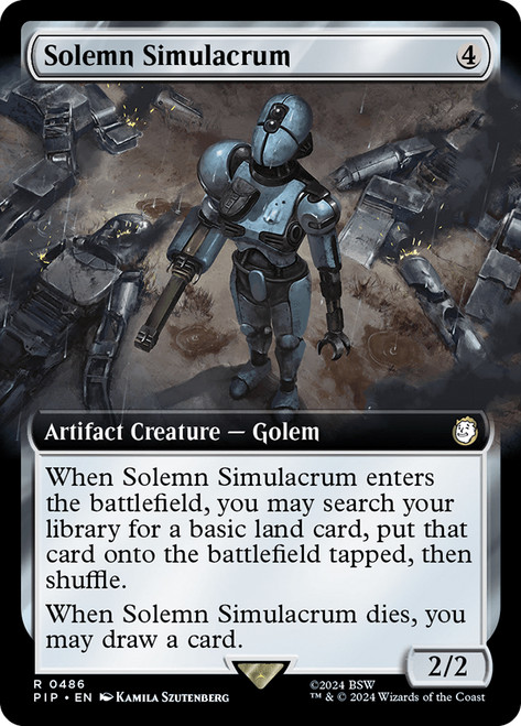 Solemn Simulacrum (Extended Art)\nFallout Commander - Variants\nSingle\nMagic The Gathering