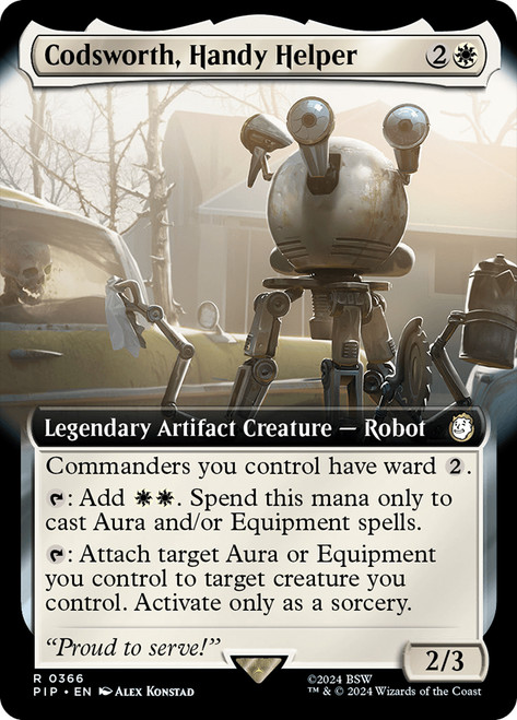 Codsworth, Handy Helper (Extended Art)\nFallout Commander - Variants\nSingle\nMagic The Gathering