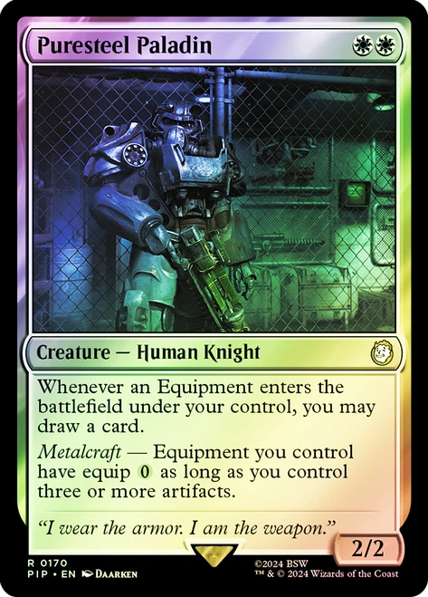Puresteel Paladin\nFallout Commander\nSingle\nMagic The Gathering