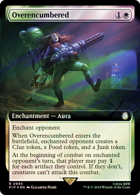 Overencumbered (Extended Art) (Surge Foil)\nFallout Commander - Alternate Foil Variants\nSingle\nMagic The Gathering