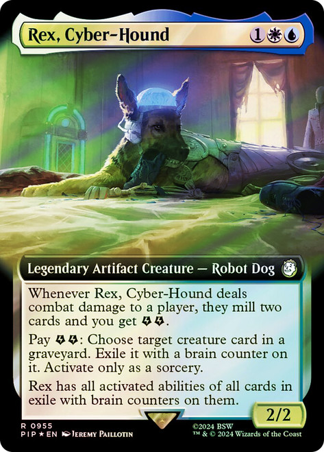 Rex, Cyber-Hound (Extended Art) (Surge Foil)\nFallout Commander - Alternate Foil Variants\nSingle\nMagic The Gathering